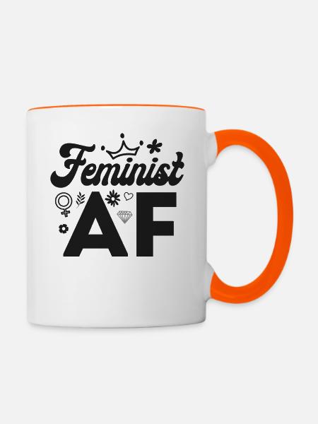 Feminist Feminist Af - Tasse zweifarbig - Weiß/Orange