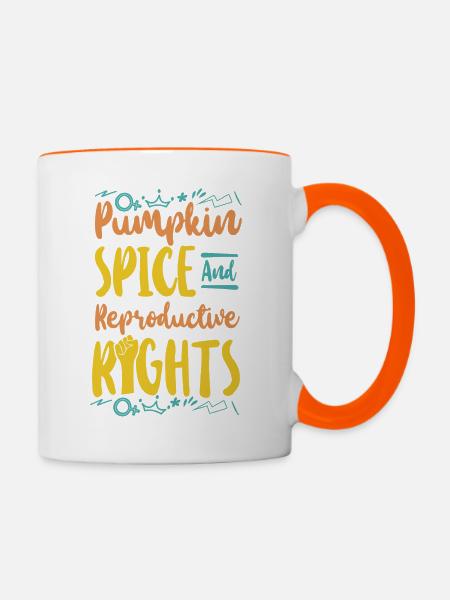 Feminist Pumpkin Spice & - Tasse zweifarbig - Weiß/Orange