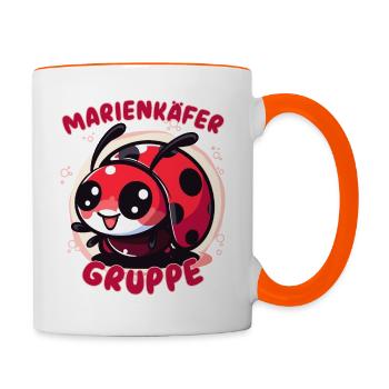 Süßes Marienkäfergruppe Kindergarten Gruppentier - Tasse zweifarbig - Weiß/Orange - Rechts