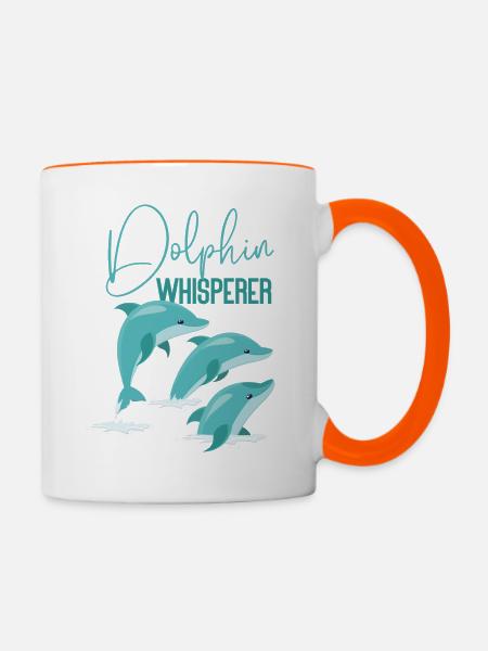 Dolphin Dolphin Whisperer - Tasse zweifarbig - Weiß/Orange