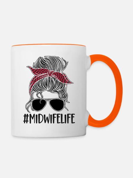 Nurse Midwife Birth Worker - Tasse zweifarbig - Weiß/Orange