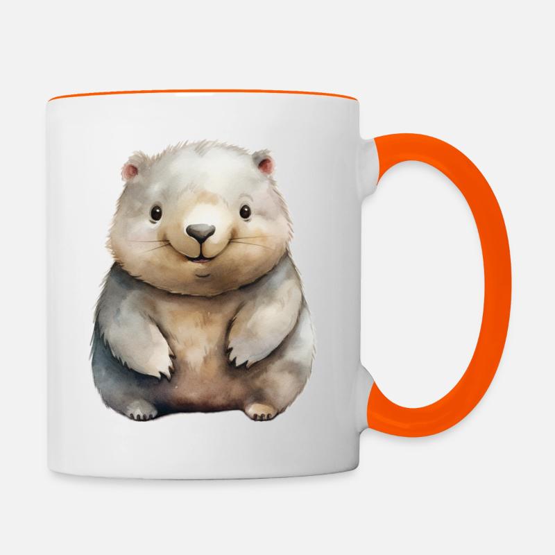 Wombat Class Class Animal Wombat - Contrasting Mug - white/orange