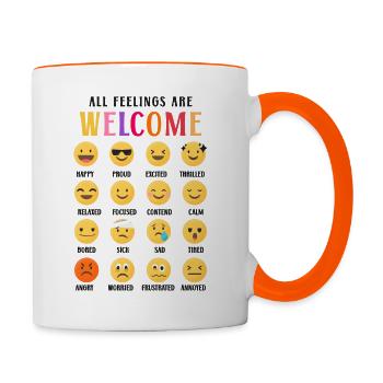 School Counselor All Feelings Are - Tasse zweifarbig - Weiß/Orange - Rechts