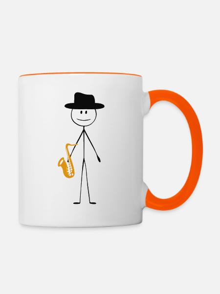 Saxophone Saxophone Guy - Tasse zweifarbig - Weiß/Orange