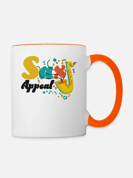 Saxophone Pun Sax Appeal - Tasse zweifarbig - Weiß/Orange