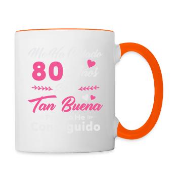 It Has Taken Me 80 Years 80 Birthday Women - Contrasting Mug - white/orange - Right