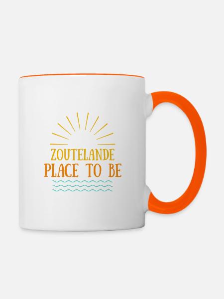 Zoutelande - Place To Be - Tasse zweifarbig - Weiß/Orange