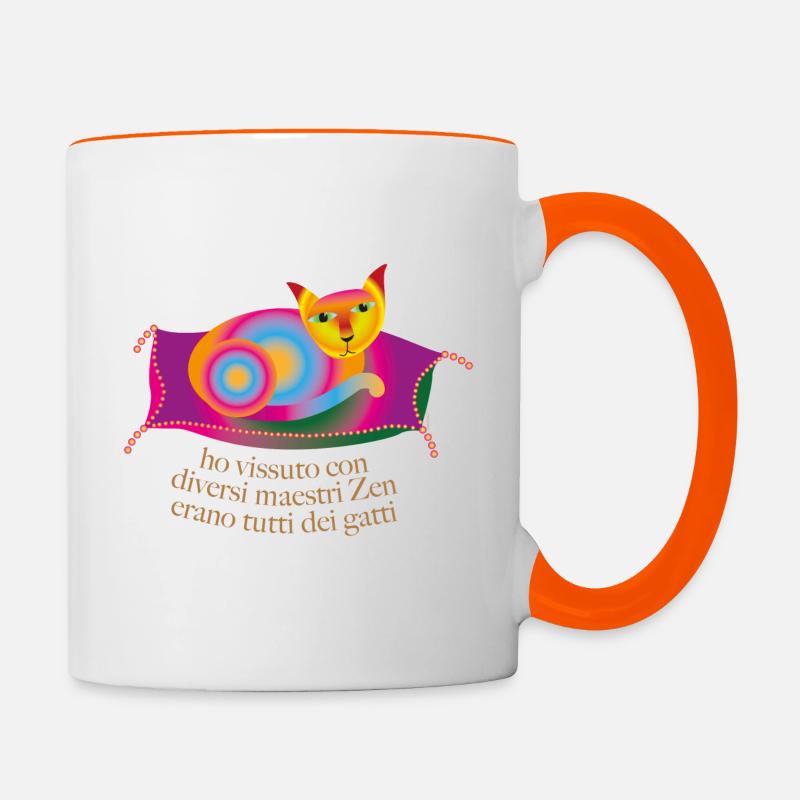 chat 2 - Mug contrasté - blanc/orange