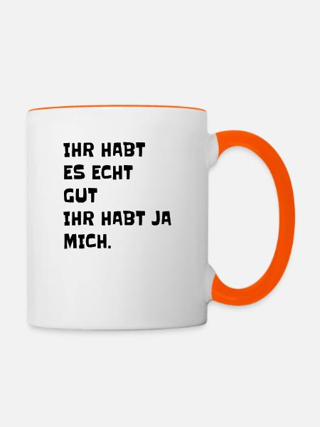 Einzigartige Freude - Tasse zweifarbig - Weiß/Orange