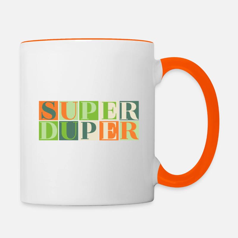 Super Duper - grün/orange - Tasse zweifarbig - Weiß/Orange