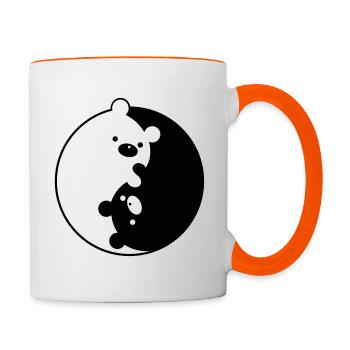 Yin Yang Bears - Tasse zweifarbig - Weiß/Orange - Rechts