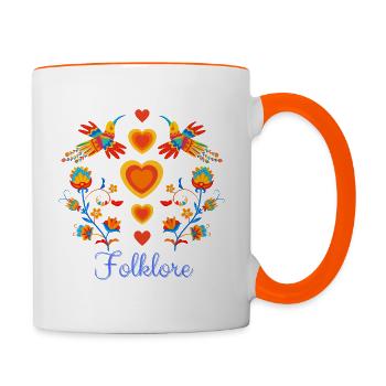 Folklore - Tasse zweifarbig - Weiß/Orange - Rechts
