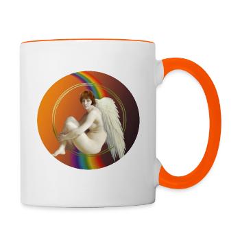 Angel rainbow - Tasse zweifarbig - Weiß/Orange - Rechts