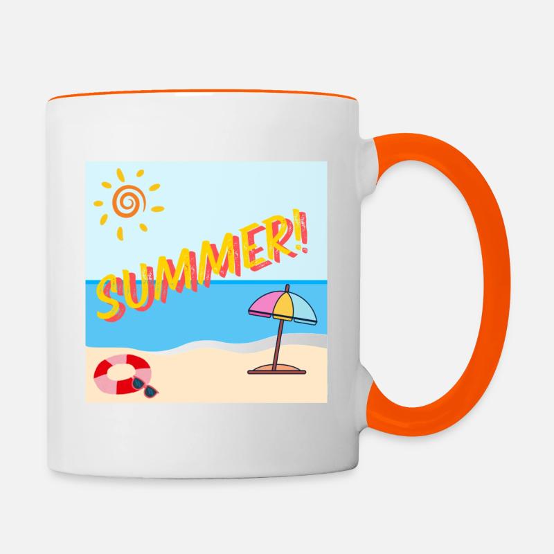 Été! - Mug contrasté - blanc/orange