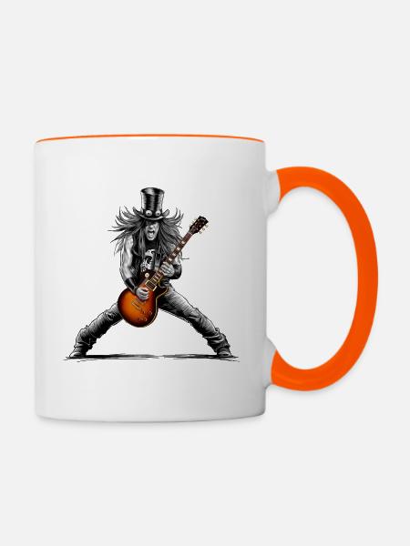 Inferno-Riffs - Tasse zweifarbig - Weiß/Orange