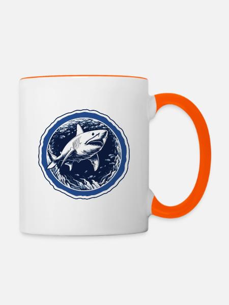 Majestätische Tiefe - Tasse zweifarbig - Weiß/Orange