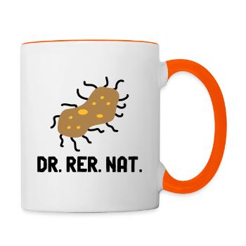 Bakterium Dr rer nat Promotion Biologe Biologie - Tasse zweifarbig - Weiß/Orange - Rechts