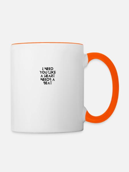 love Beat - Tasse zweifarbig - Weiß/Orange