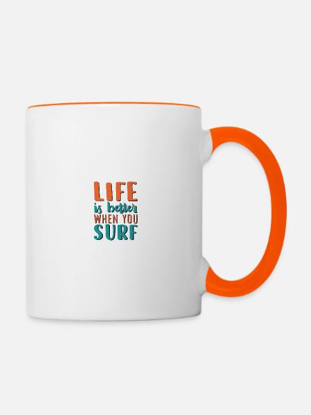 Wassersport - Tasse zweifarbig - Weiß/Orange