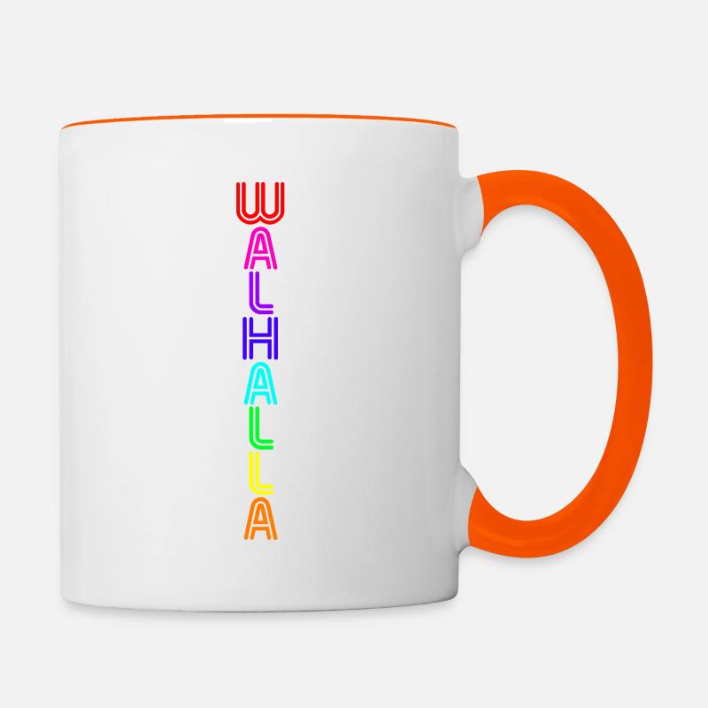 Wallhalla -néon- - Mug contrasté - blanc/orange