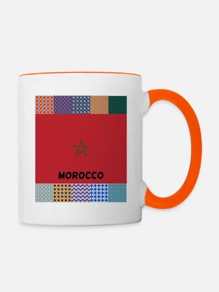 Marokko - Tasse zweifarbig - Weiß/Orange