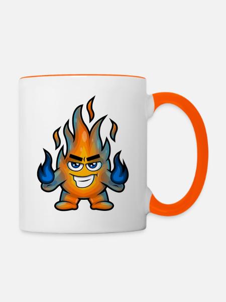 Flame Fire-Bender - Tasse zweifarbig - Weiß/Orange