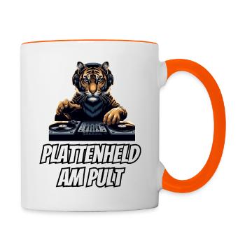 Héros du disque sur le podium Tiger Music - Mug contrasté - blanc/orange - Droite