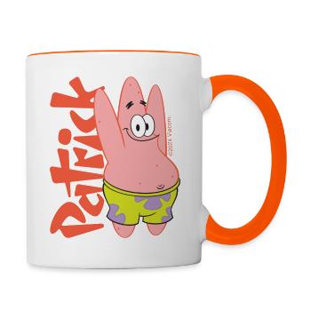 Spongebob Schwammkopf Patrick Charakterdesign - Tasse zweifarbig - Weiß/Orange - Rechts