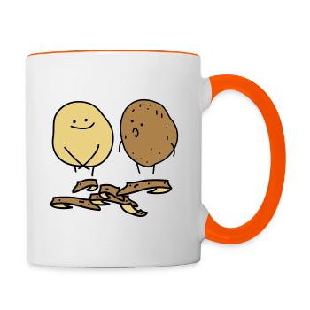 FKK b - Tasse zweifarbig - Weiß/Orange - Rechts