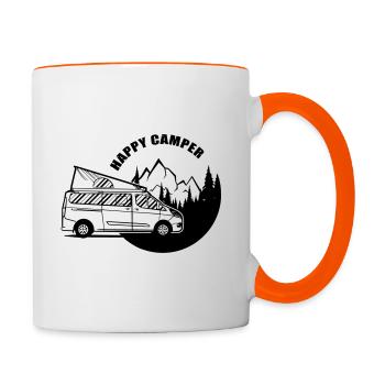 Happy Camper Nugget Van Camping-car - Mug contrasté - blanc/orange - Droite