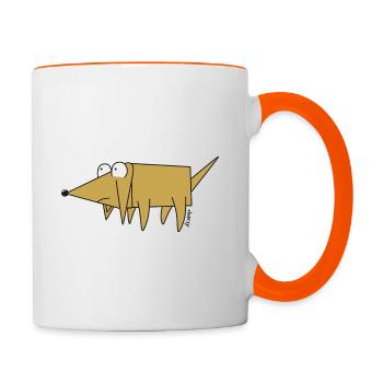 Drôle de petit chien de dessin animé mignon pour les doglovers - Mug contrasté - blanc/orange - Droite
