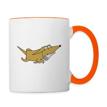 Journal Petit chien de dessin animé mignon pour les doglovers - Mug contrasté - blanc/orange - Droite
