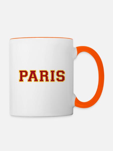 Paris - Tasse zweifarbig - Weiß/Orange