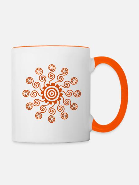 016 - spiral flow - Tasse zweifarbig - Weiß/Orange