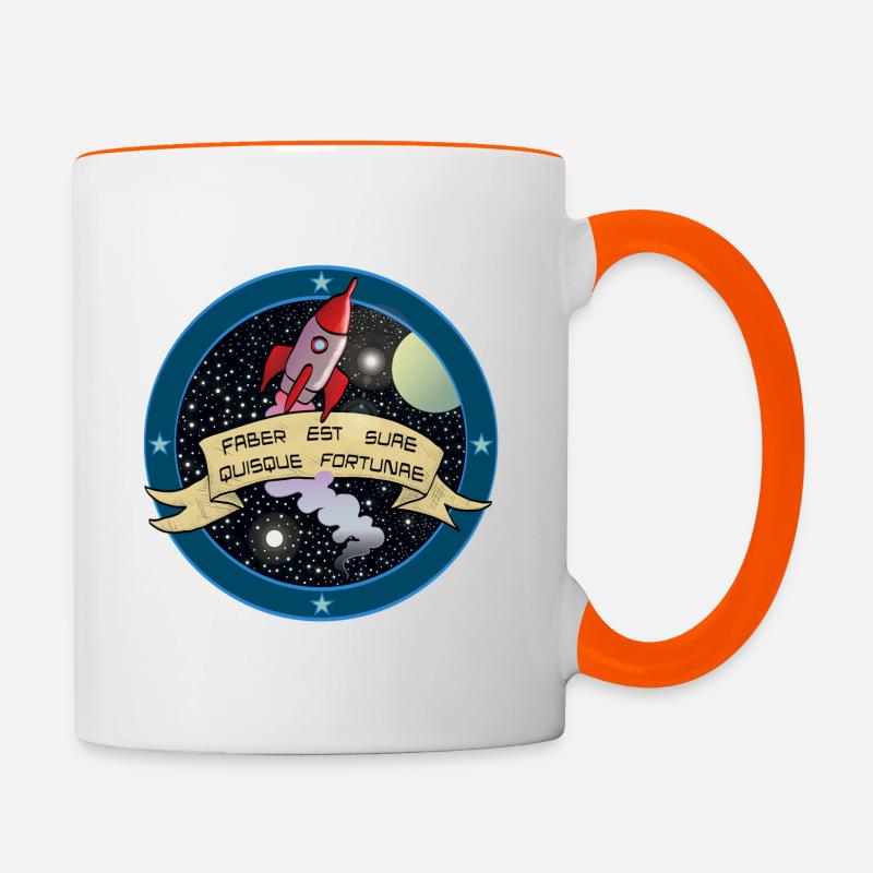 Fortunae Logo Kunst - Tasse zweifarbig - Weiß/Orange