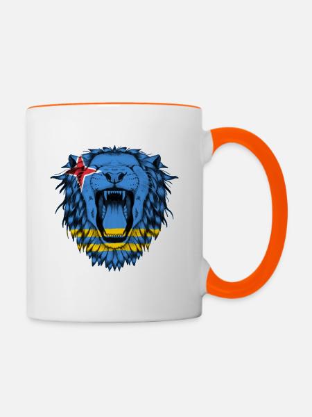 Aruba - Tasse zweifarbig - Weiß/Orange