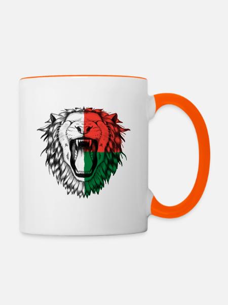 Madagaskar - Tasse zweifarbig - Weiß/Orange