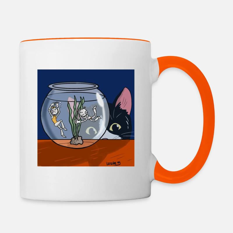 Tirobot Aquarium - Mug contrasté - blanc/orange