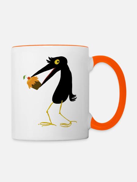 Kuchenvogel - Tasse zweifarbig - Weiß/Orange