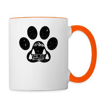 Camping avec mon chien - Mug contrasté - blanc/orange - Droite