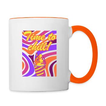 Time to chill! (Positive Design) - Contrasting Mug - white/orange - Right