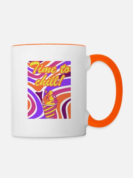 Time to chill! (Positive Design) - Contrasting Mug - white/orange