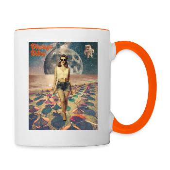 Poster Beach Retro Vibes - Contrasting Mug - white/orange - Right