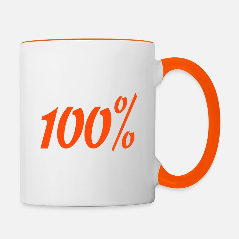 100% - Mug contrasté - blanc/orange