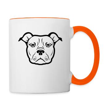 simply bulldog - Tasse zweifarbig - Weiß/Orange - Rechts