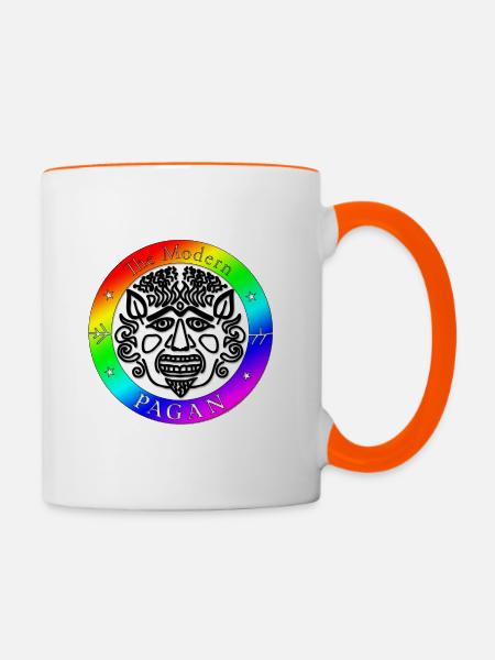 der moderne Heide - Tasse zweifarbig - Weiß/Orange