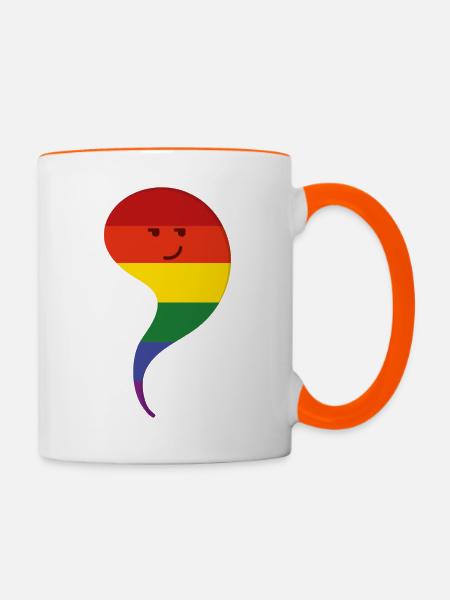 LGBT-Geist - Tasse zweifarbig - Weiß/Orange