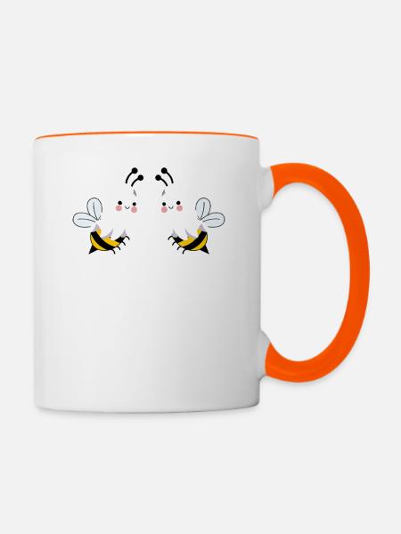 Boo Bees - Mug contrasté - blanc/orange