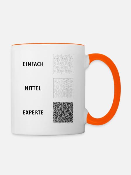 PUZZLESPAß! - Griller de - Tasse zweifarbig - Weiß/Orange