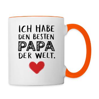 Bester Papa der Welt - Tasse zweifarbig - Weiß/Orange - Rechts
